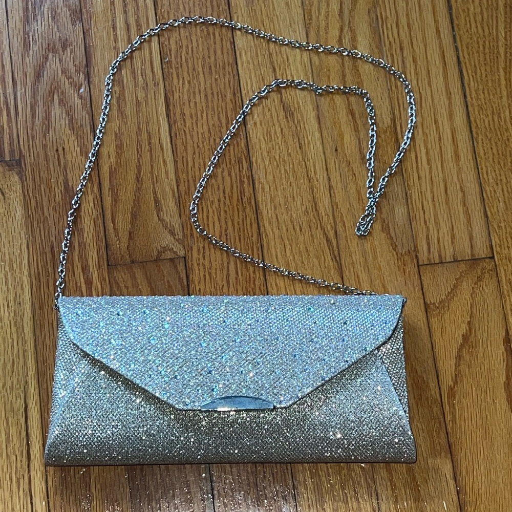 Champagne Glittery Crossbody/Clutch